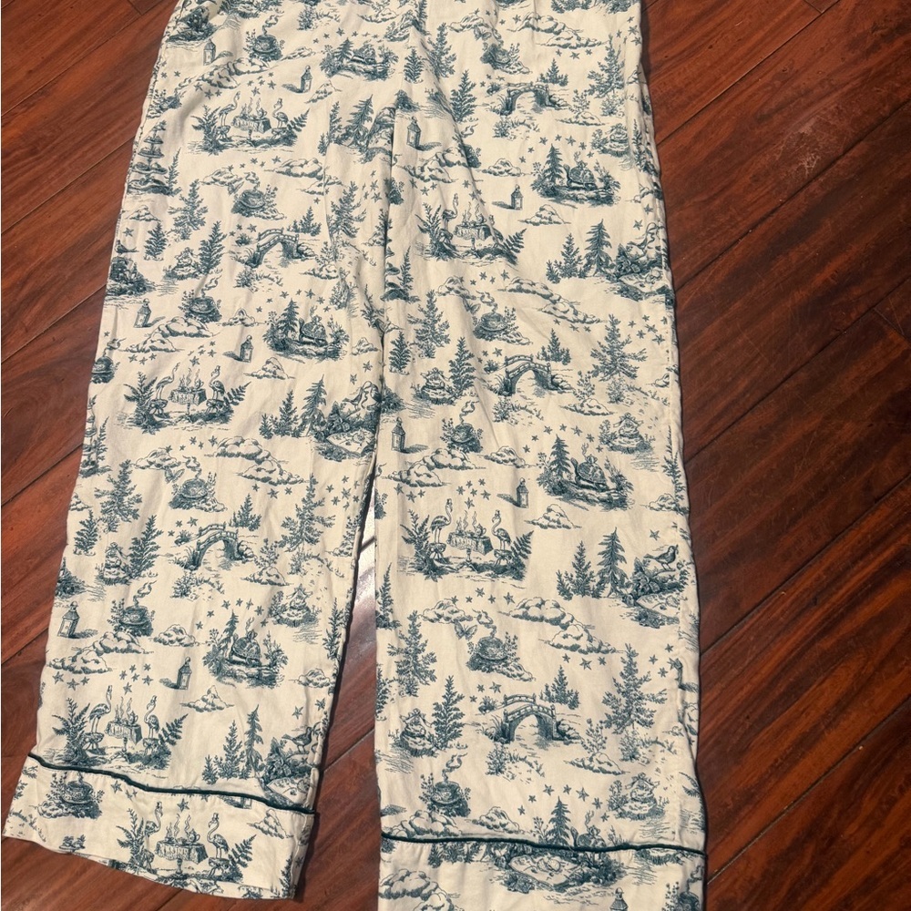 Soma Blue and Cream Wide Leg Pants - Picture 5 of 9